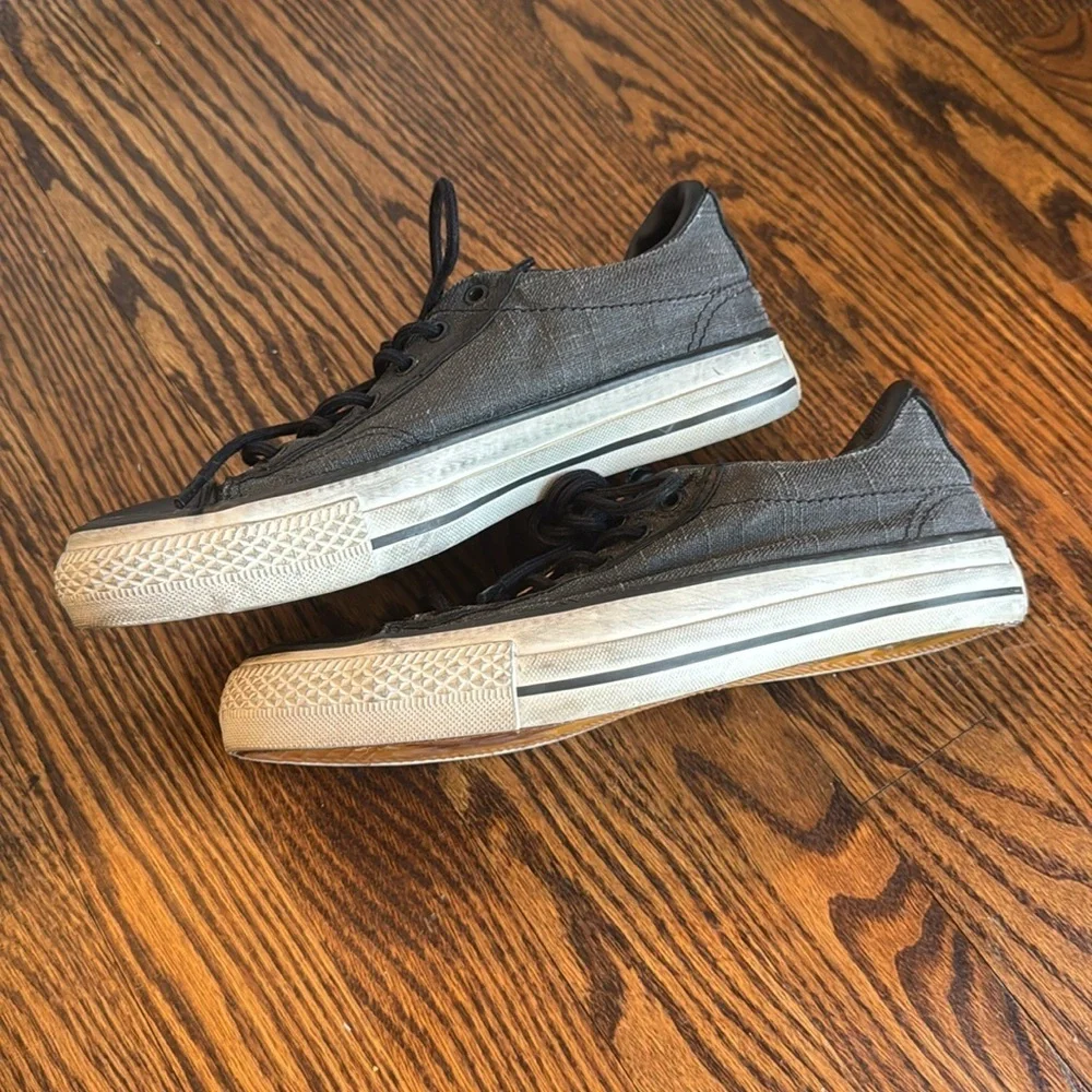 Converse X John Varvatos distressed black woven lace up low top sneakers. Size 5